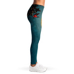 Autumn Full Moon Print Women's Leggings