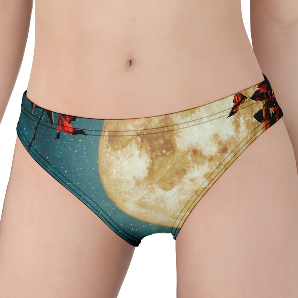 Autumn Full Moon Print Women's Panties