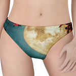 Autumn Full Moon Print Women's Thong