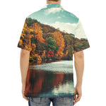 Autumn Lake Print Aloha Shirt