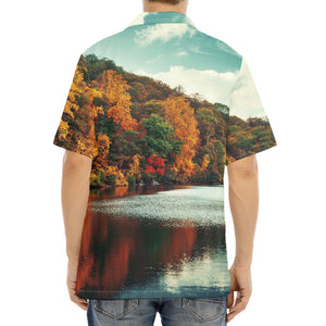 Autumn Lake Print Aloha Shirt