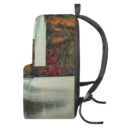 Autumn Lake Print Backpack
