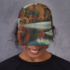 Autumn Lake Print Baseball Cap