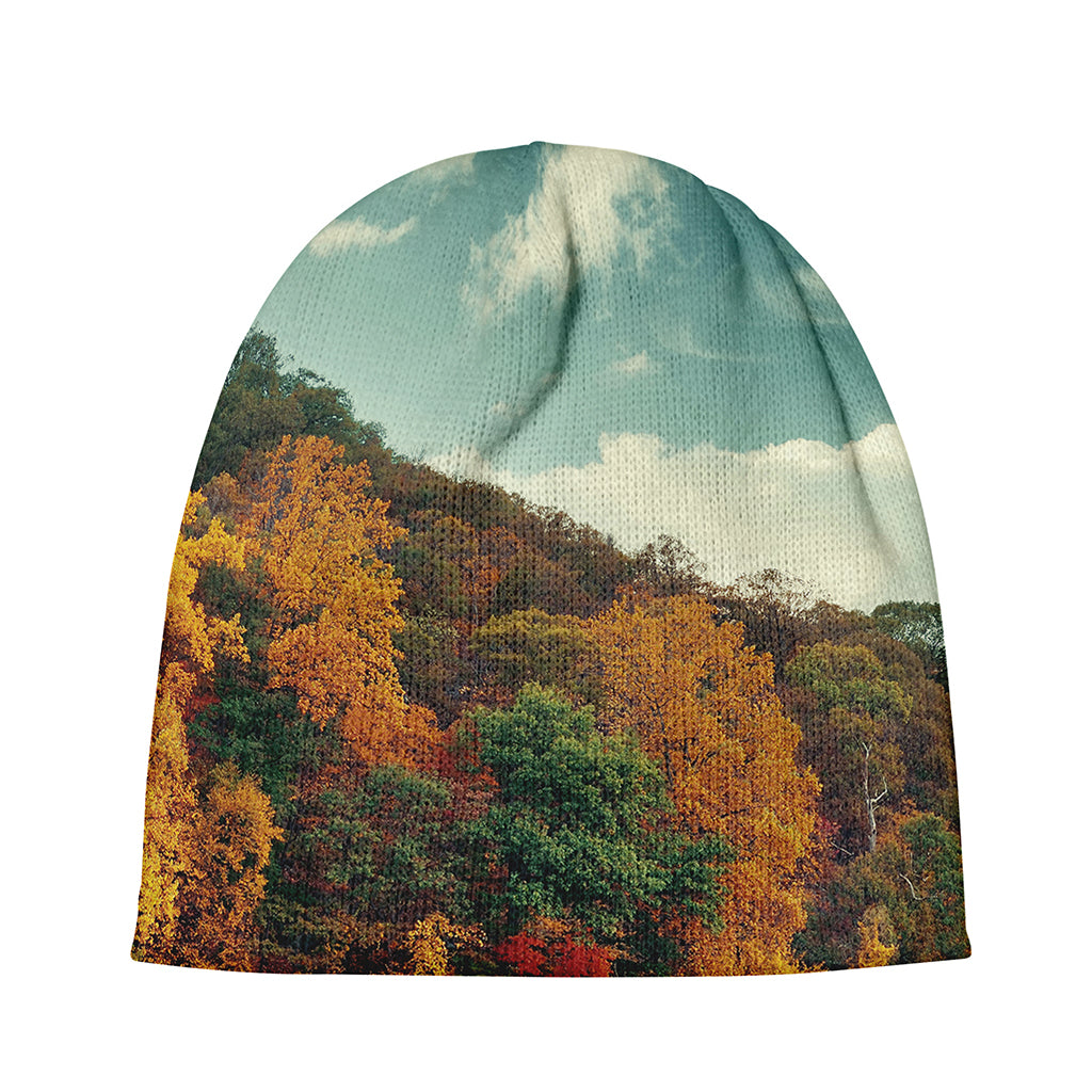 Autumn Lake Print Beanie