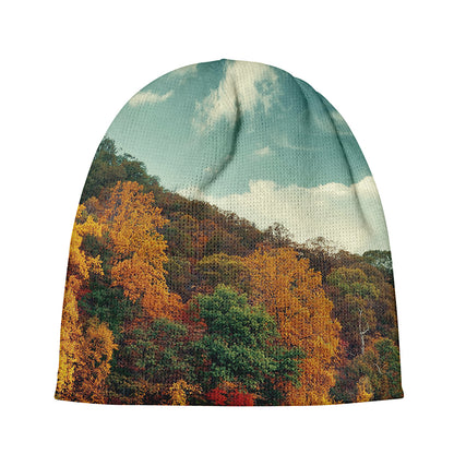 Autumn Lake Print Beanie