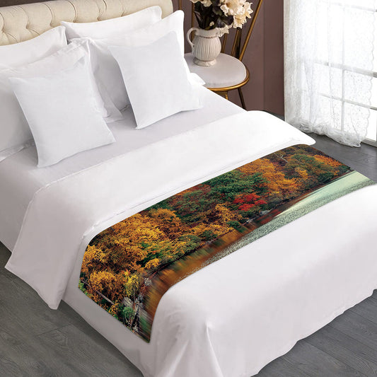 Autumn Lake Print Bed Runner