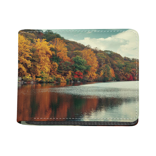 Autumn Lake Print Bifold Wallet