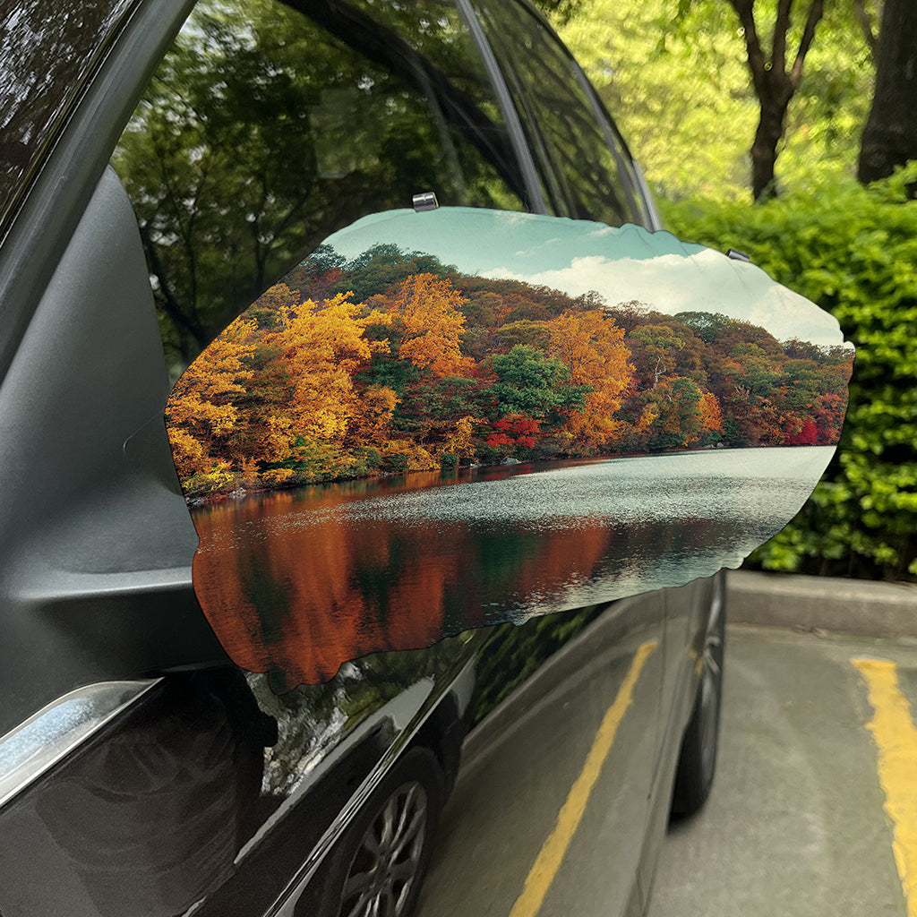 Autumn Lake Print Car Side Mirror Covers