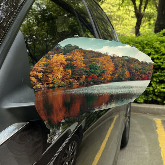 Autumn Lake Print Car Side Mirror Covers