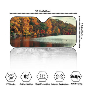 Autumn Lake Print Car Windshield Sun Shade