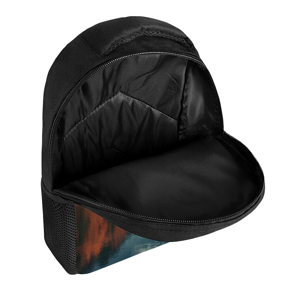 Autumn Lake Print Casual Backpack
