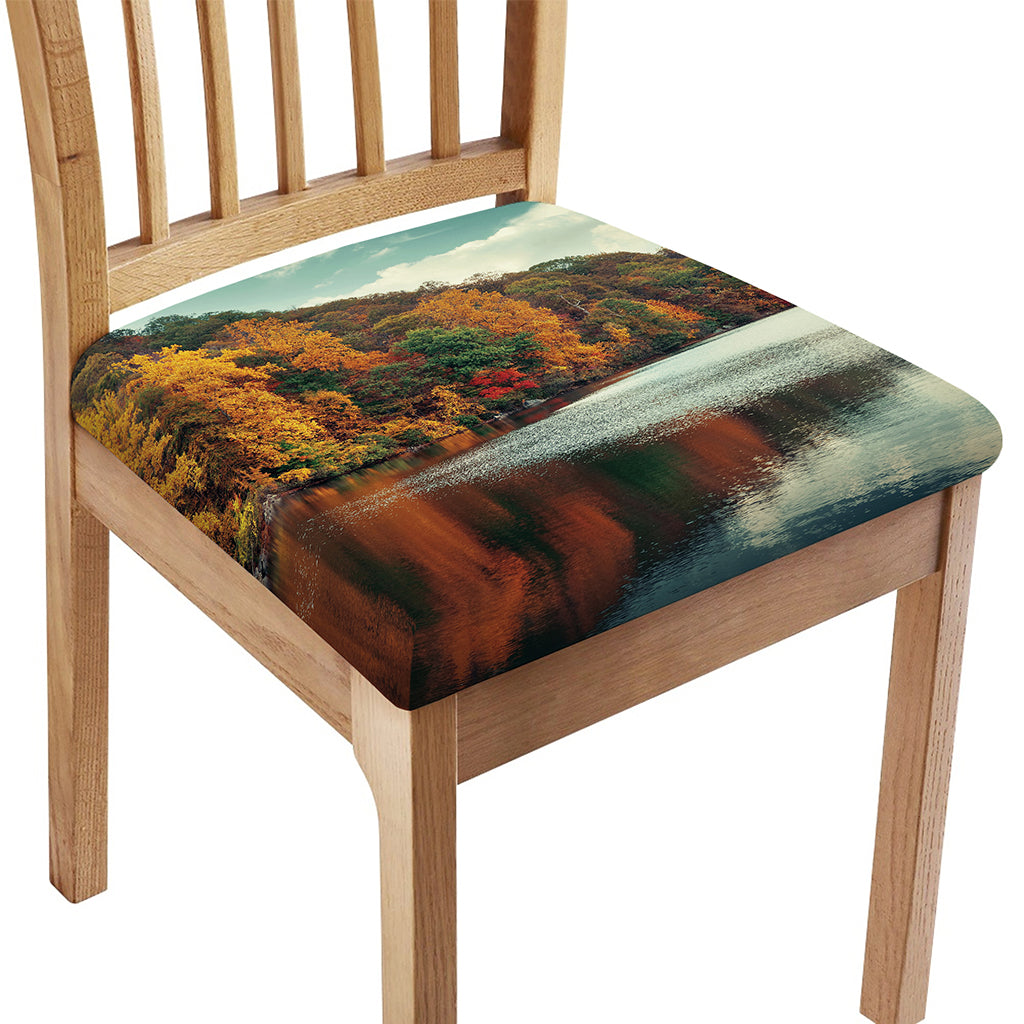 Autumn Lake Print Chair Cushion Cover