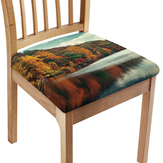 Autumn Lake Print Chair Cushion Cover