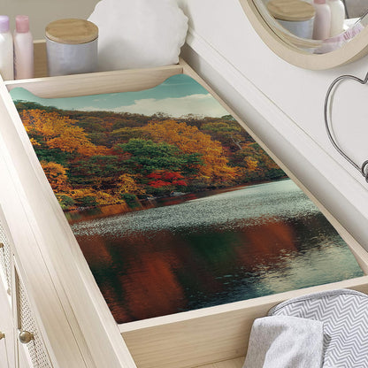 Autumn Lake Print Changing Pad Cover