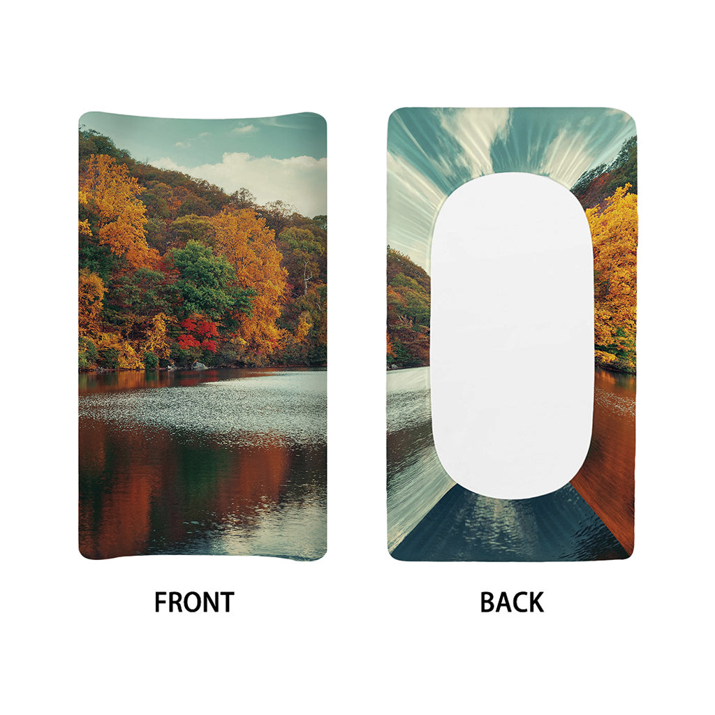 Autumn Lake Print Changing Pad Cover