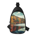 Autumn Lake Print Chest Bag
