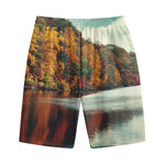 Autumn Lake Print Cotton Shorts