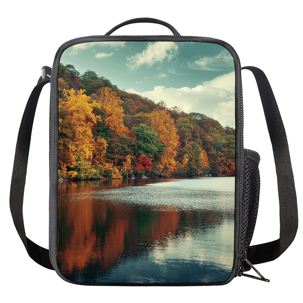 Autumn Lake Print Crossbody Lunch Bag