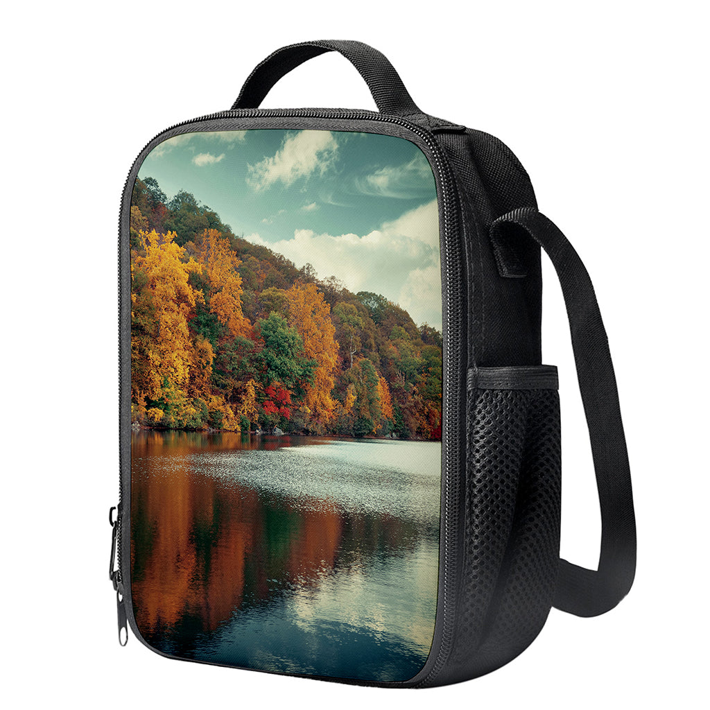 Autumn Lake Print Crossbody Lunch Bag