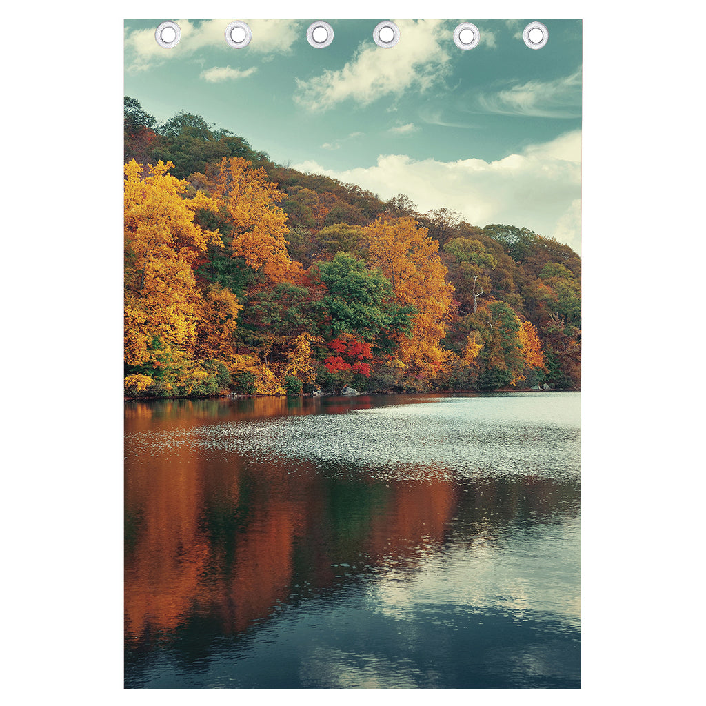 Autumn Lake Print Curtain