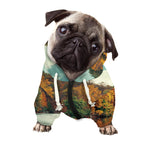 Autumn Lake Print Dog Zip Up Hoodie