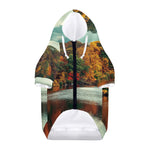 Autumn Lake Print Dog Zip Up Hoodie