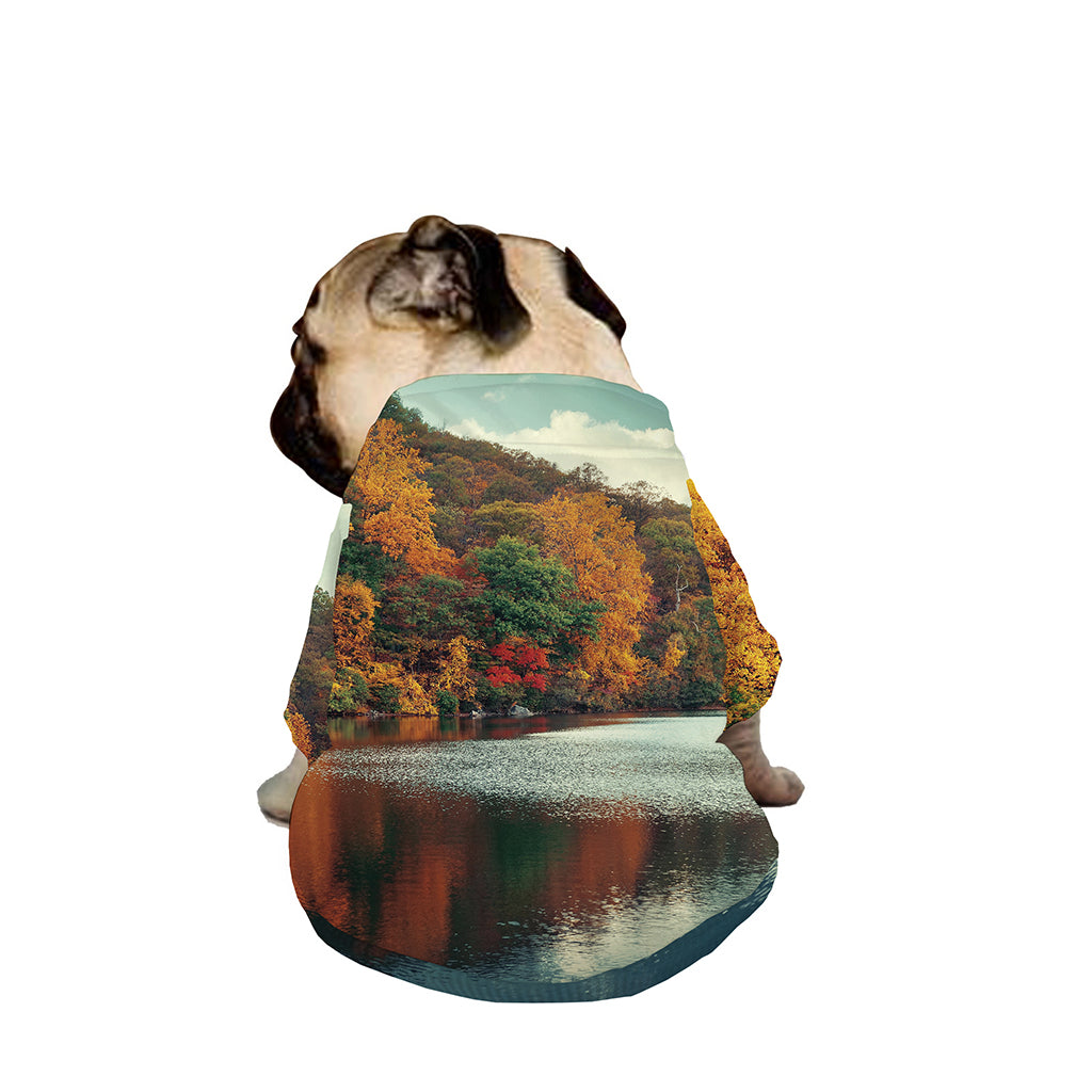 Autumn Lake Print Dog Zip Up Jacket