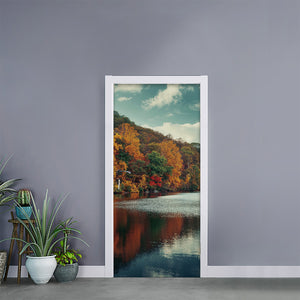 Autumn Lake Print Door Sticker