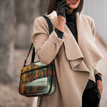Autumn Lake Print Double Strap Bible Bag