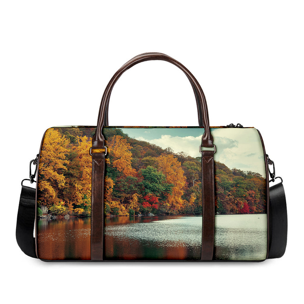 Autumn Lake Print Duffle Bag