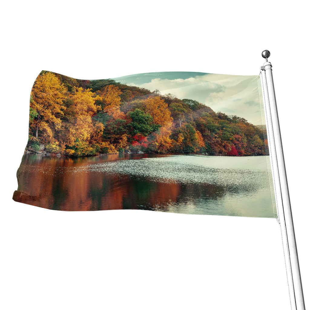 Autumn Lake Print Flag