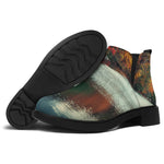 Autumn Lake Print Flat Ankle Boots