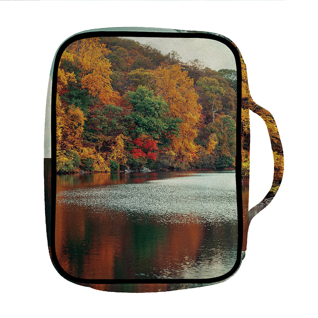 Autumn Lake Print Front Pocket Bible Bag