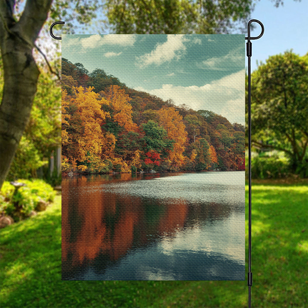 Autumn Lake Print Garden Flag