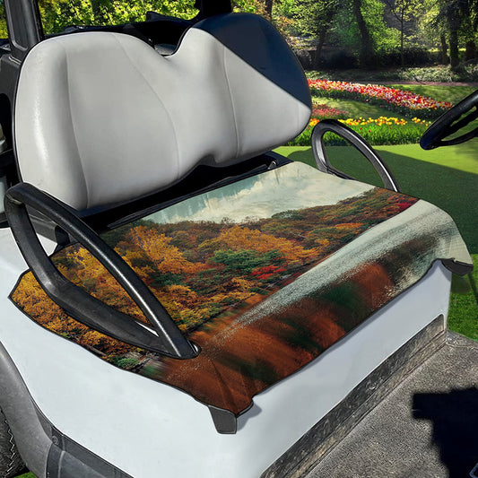 Autumn Lake Print Golf Cart Seat Cover