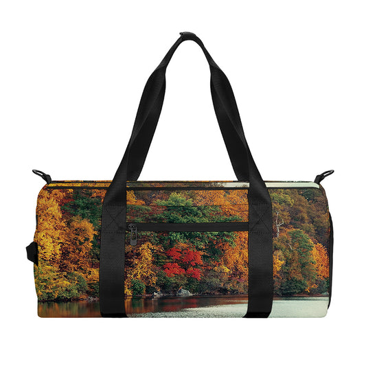 Autumn Lake Print Gym Bag