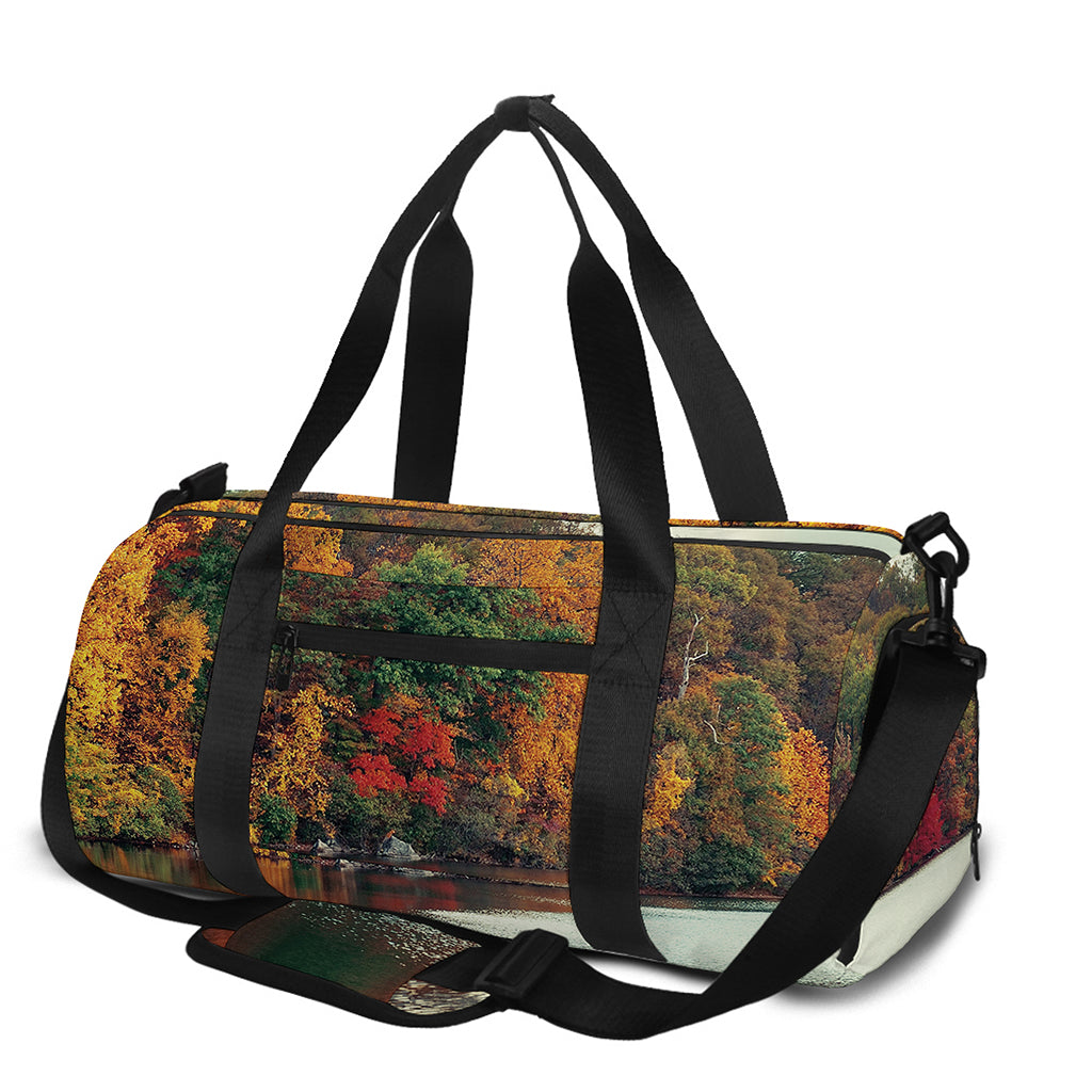 Autumn Lake Print Gym Bag