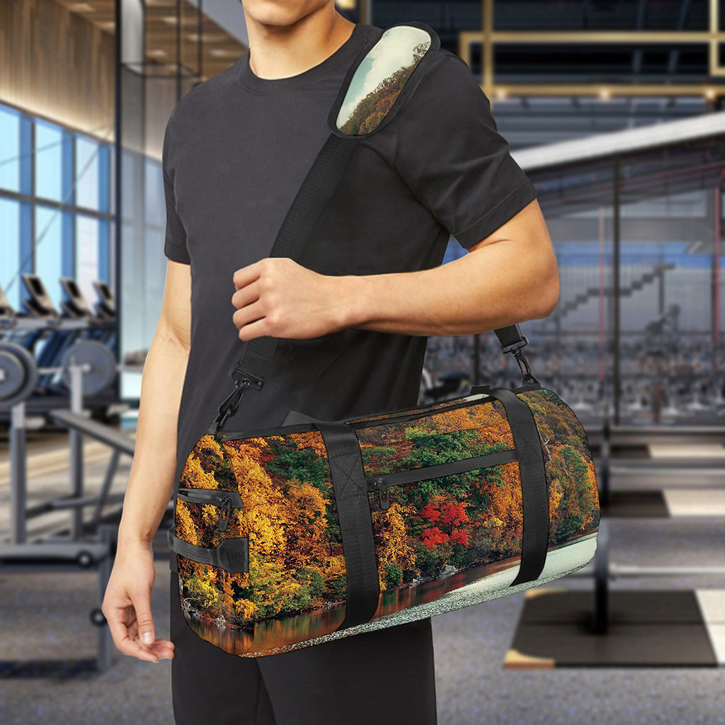 Autumn Lake Print Gym Bag