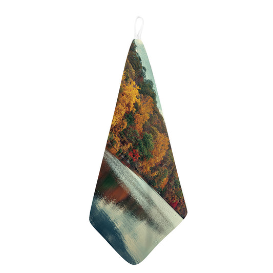 Autumn Lake Print Hand Towel