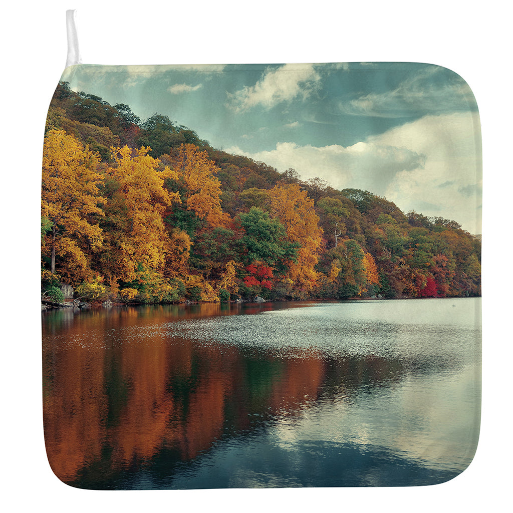 Autumn Lake Print Hand Towel