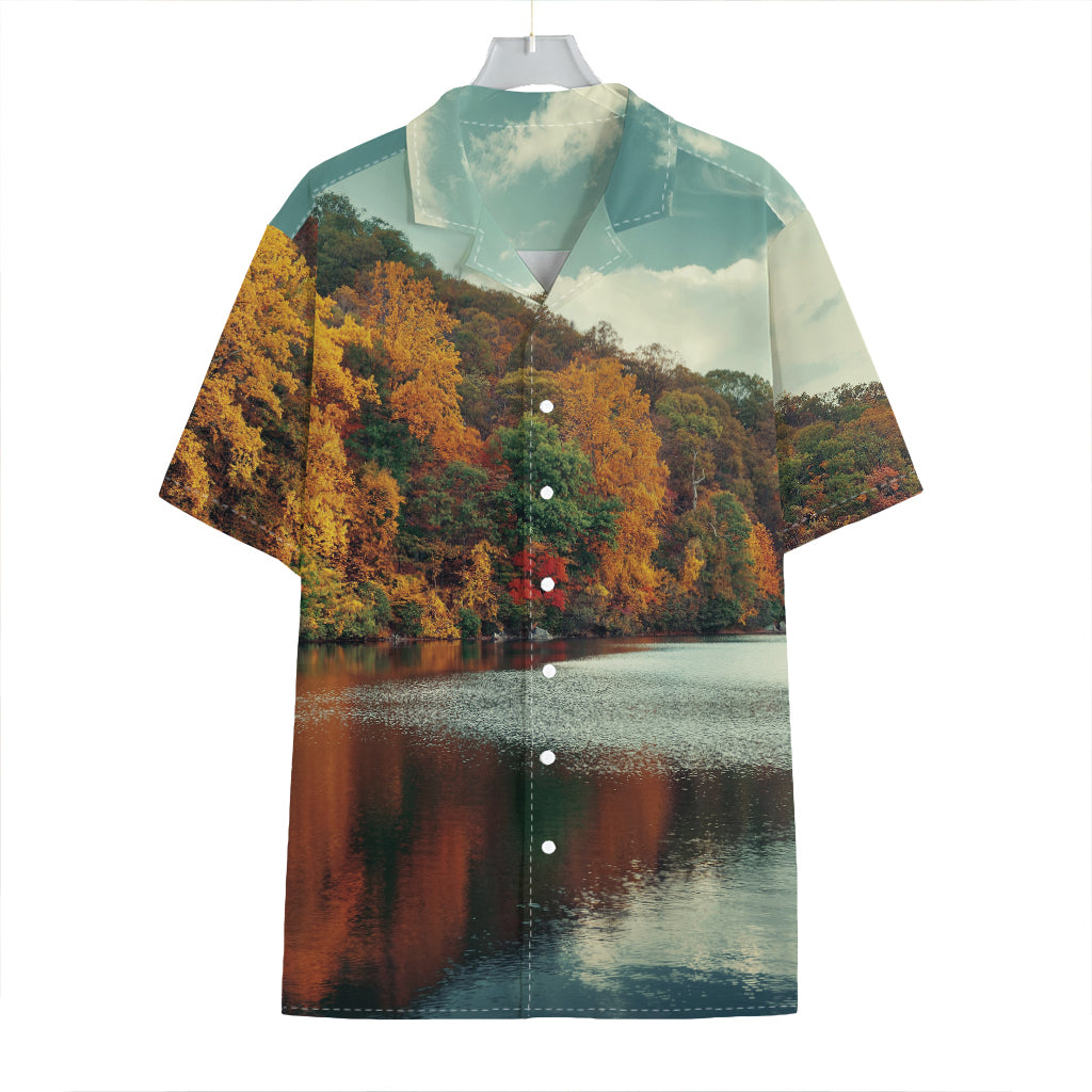 Autumn Lake Print Hawaiian Shirt