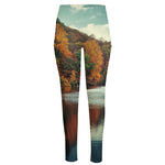 Autumn Lake Print High-Waisted Pocket Leggings