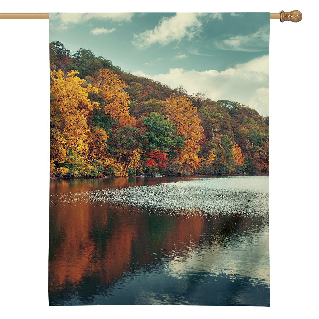 Autumn Lake Print House Flag