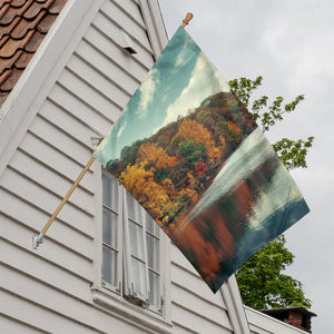 Autumn Lake Print House Flag