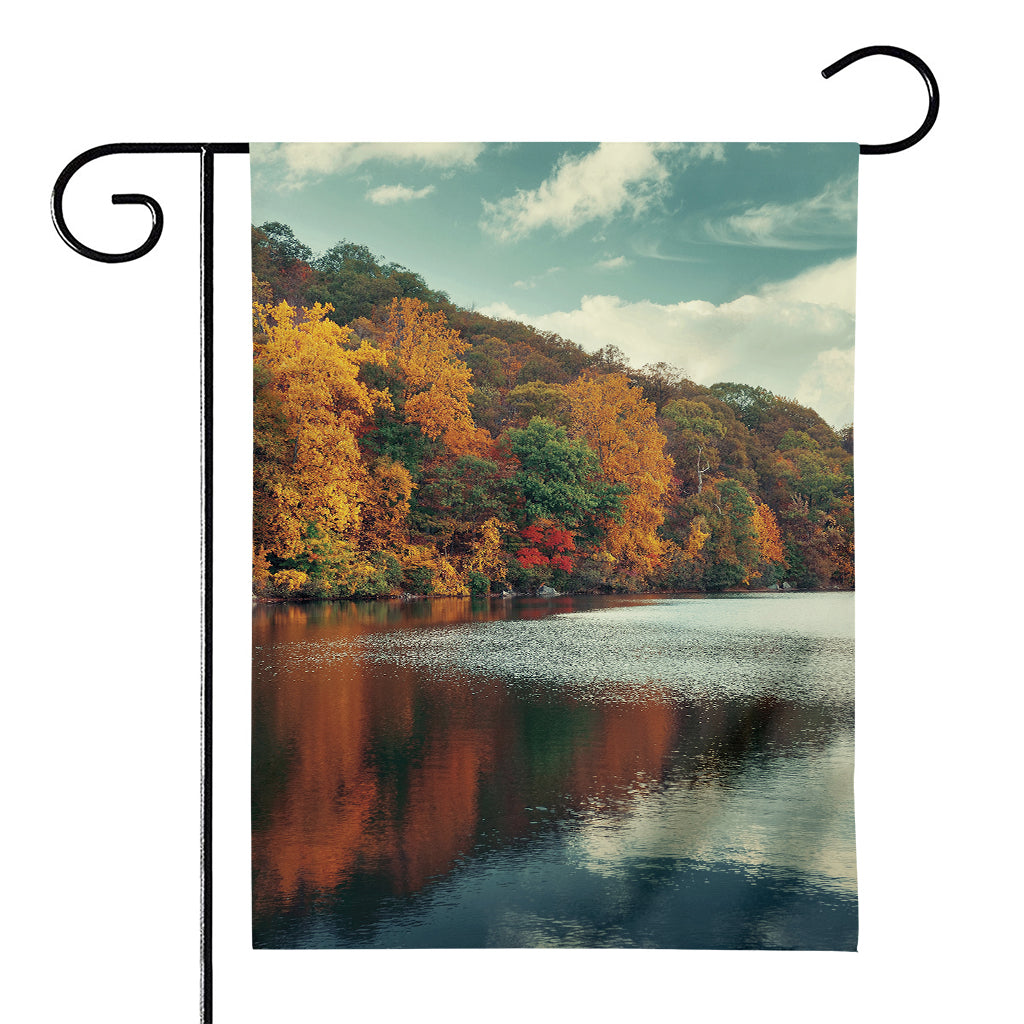 Autumn Lake Print House Flag