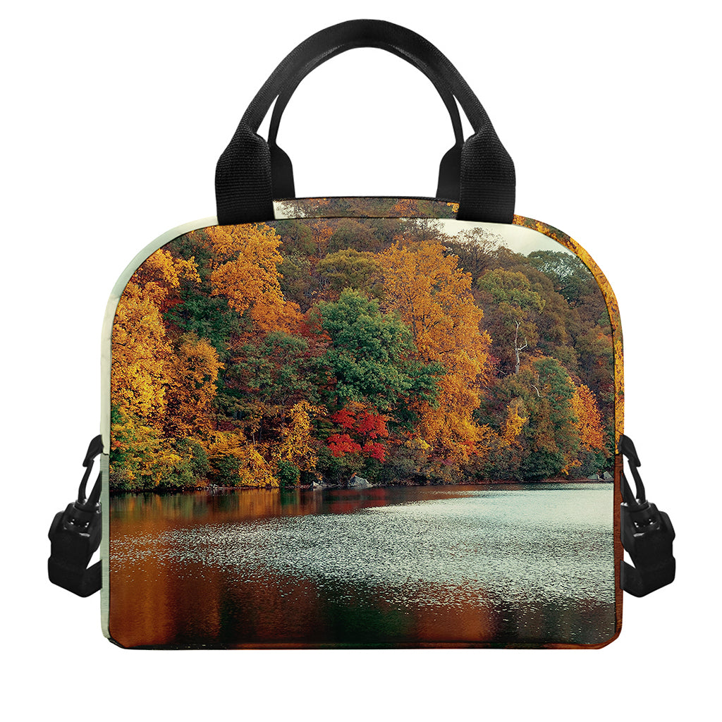 Autumn Lake Print Insulated Lunch Bag