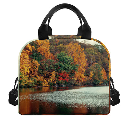 Autumn Lake Print Insulated Lunch Bag