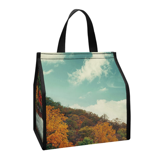 Autumn Lake Print Insulated Lunch Tote