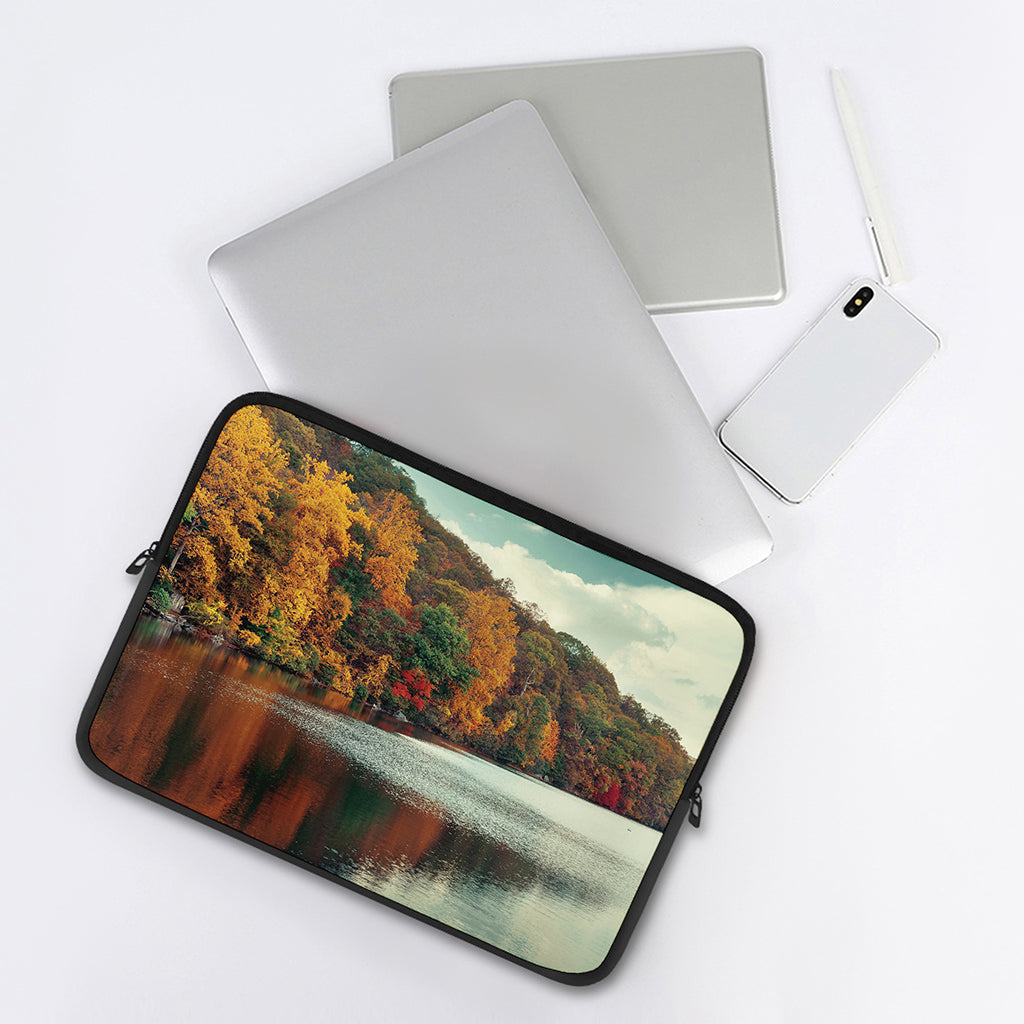 Autumn Lake Print Laptop Sleeve