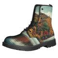 Autumn Lake Print Lace-Up Boots